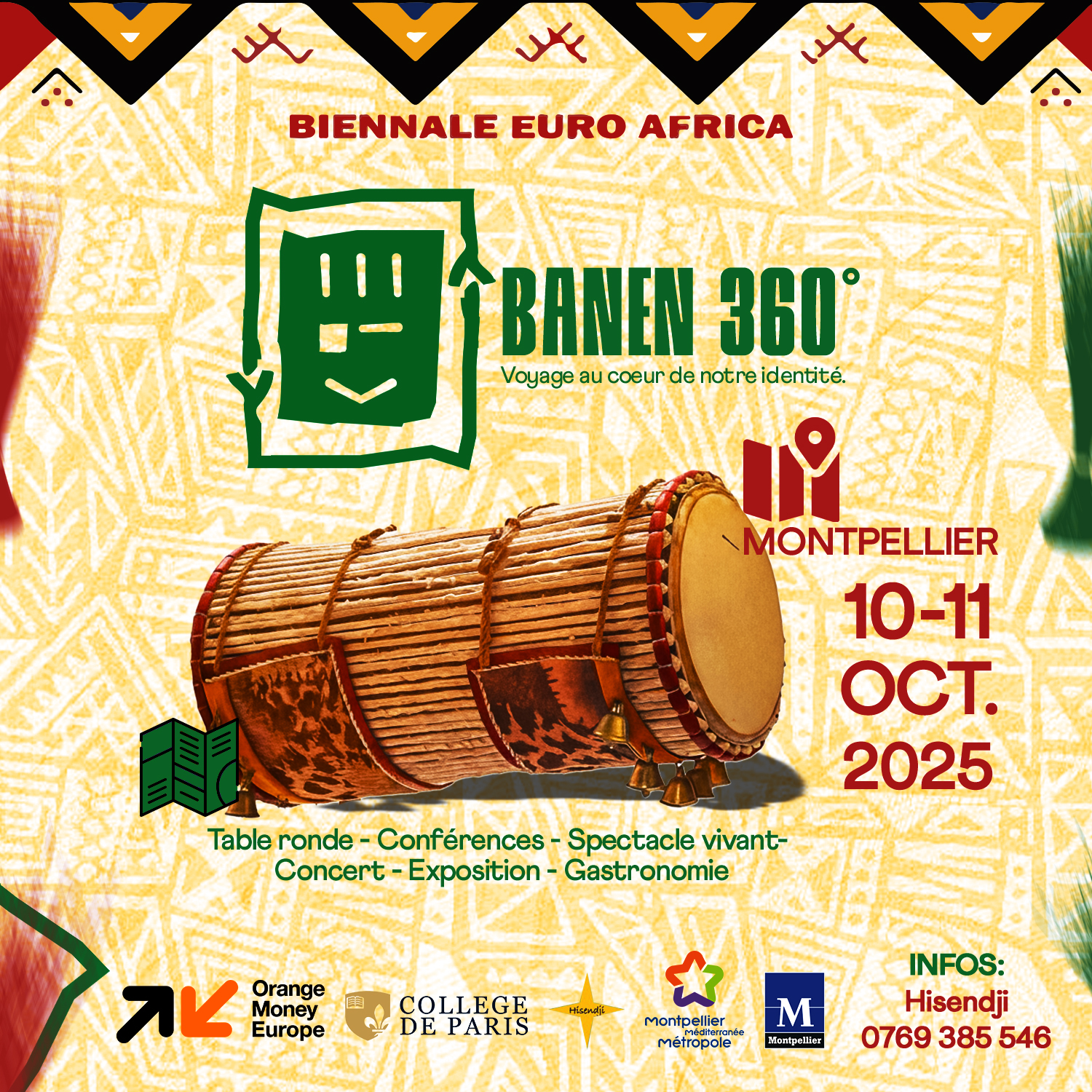 Affiche officielle BANEN 360° - Biennale Euro Africa
